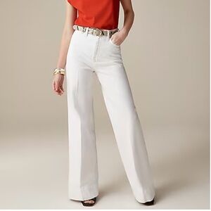J. Crew White Wide-Leg Denim Trousers in White Women’s size 18 High Waisted